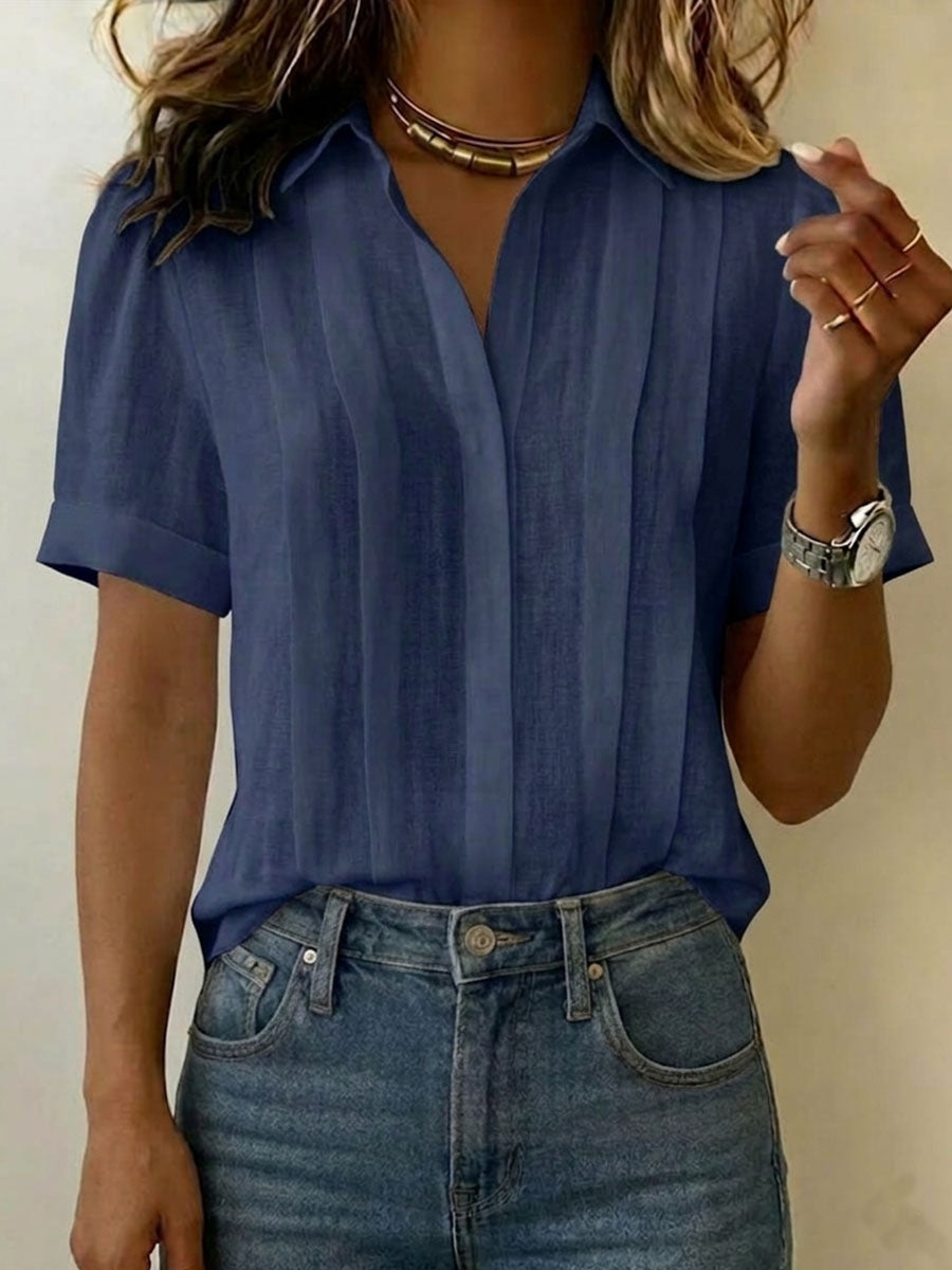 Rim™ | Loose Pleated Shirt with Collar