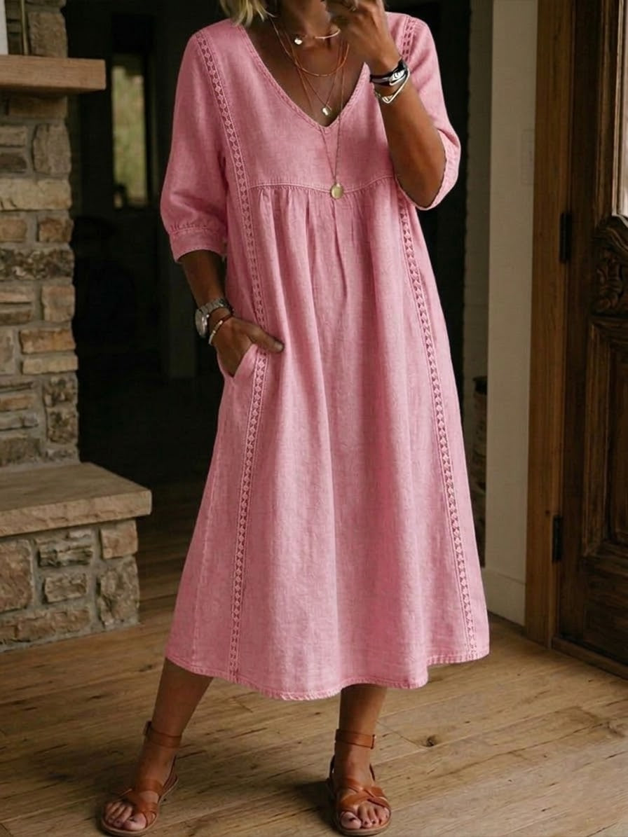 GOLDIE | A-Line Midi Dress For Relaxed Summer Style