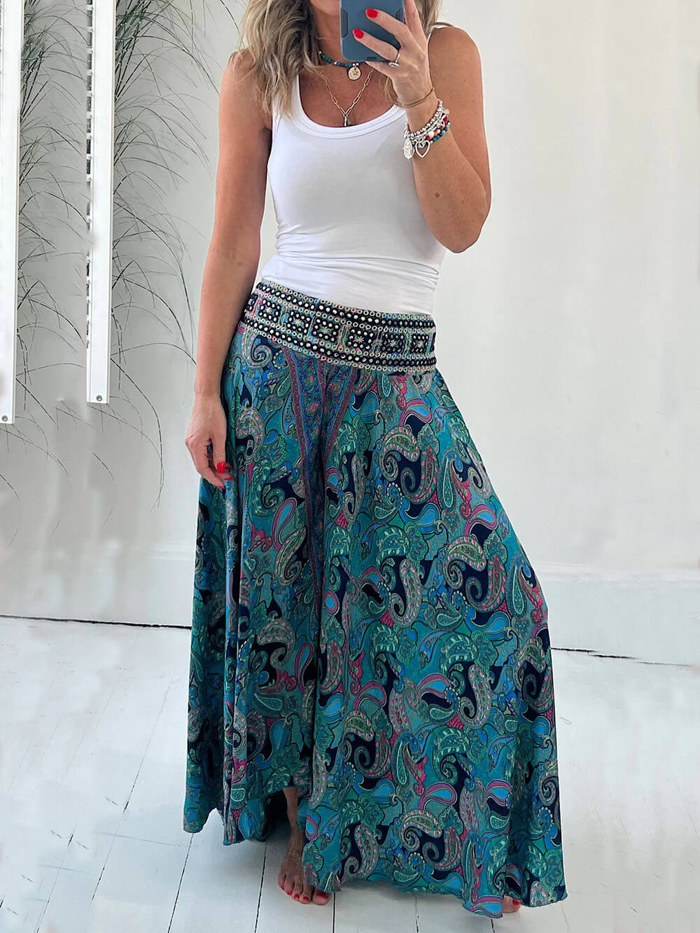 Lichte broek met patchwork