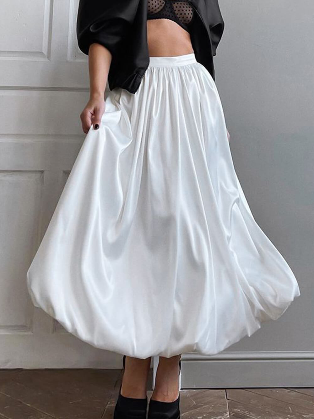Jupe trapèze taille haute française