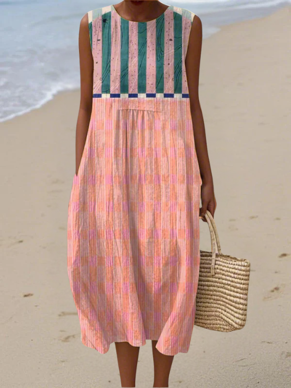 Lily | Pastel Striped Midi Dress
