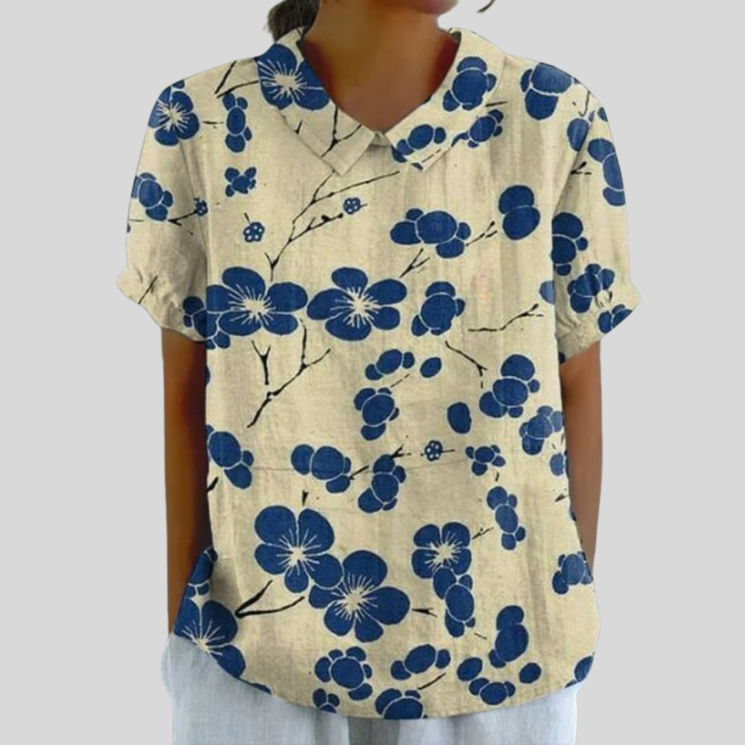 Delphine™ | Contrasting Floral Blouse