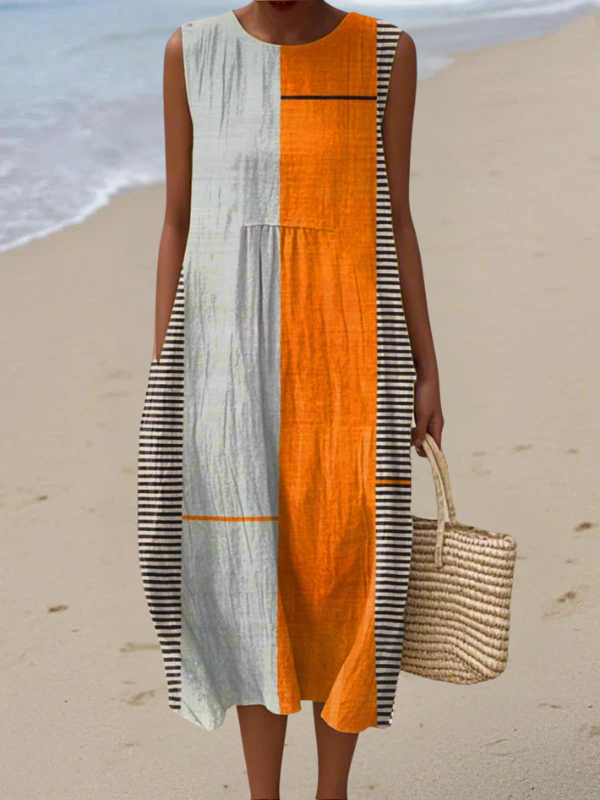 Mai | Colorblock Midi Dress
