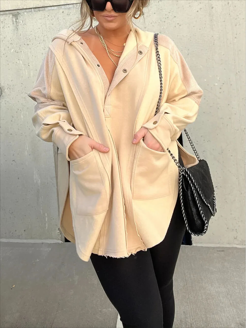 Lässiger, weit geschnittener Sweatshirt Tong Fashion