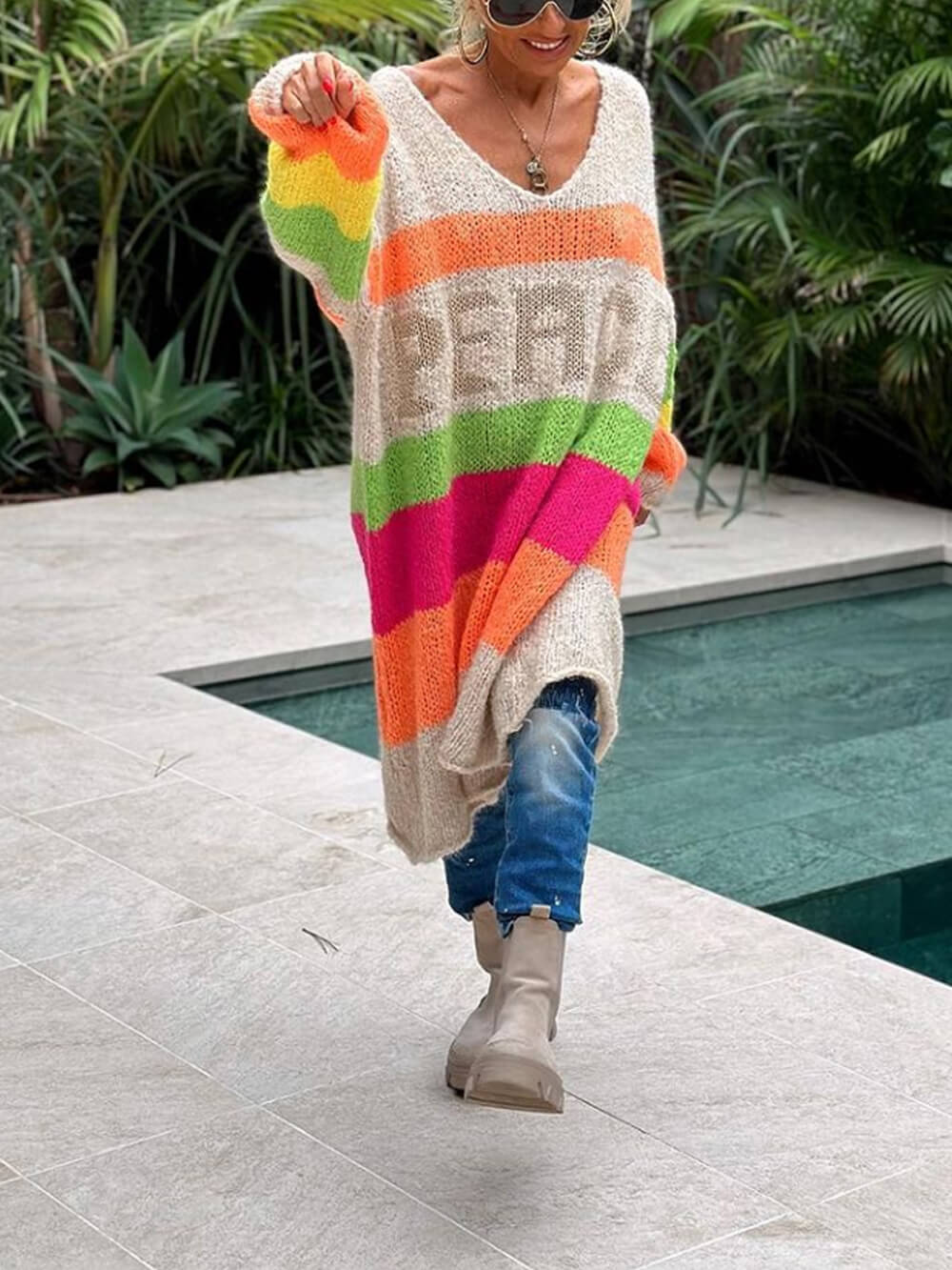 Lässiger Bohemian-Pullover