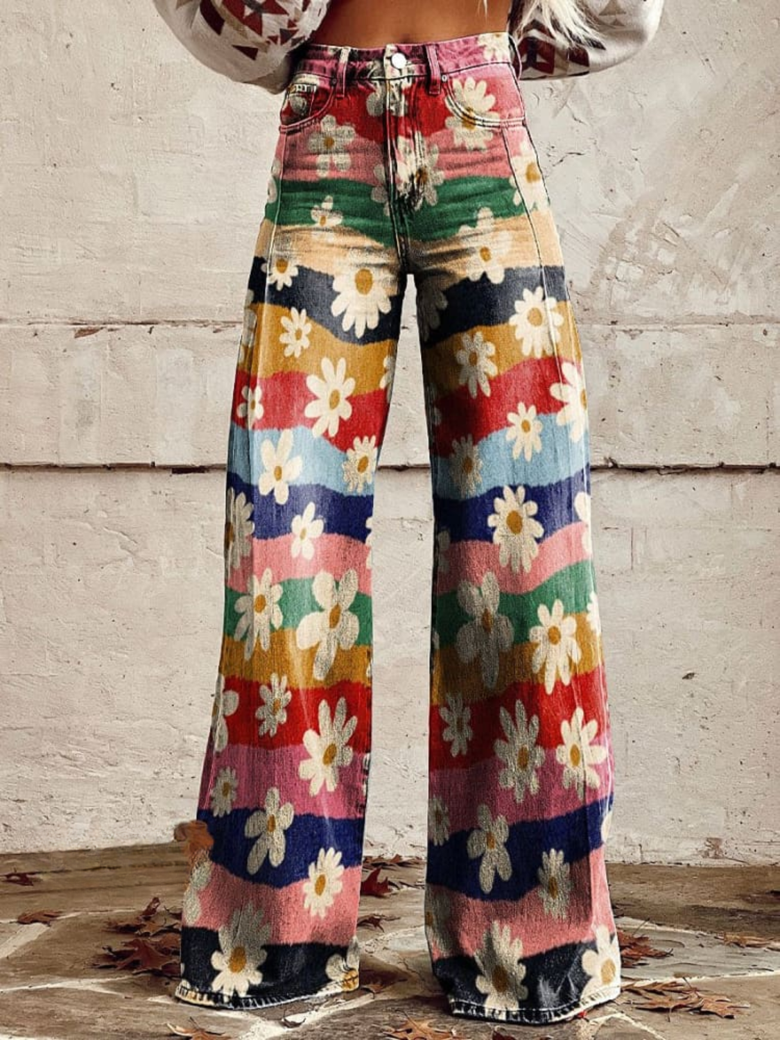 LÉON | Retro Floral Pants Elegant and Comfortable