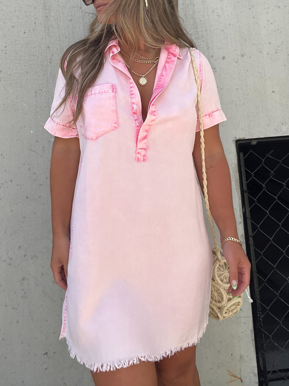 Kleid Hemdbluse Tencel Happy Ends Rosa