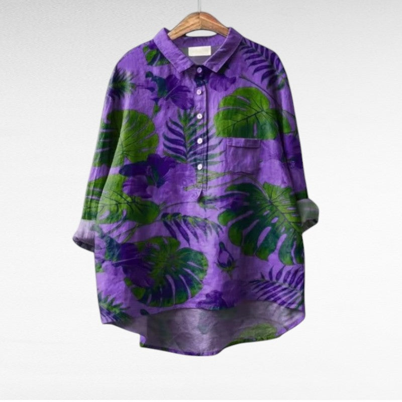 Maelys™ | Elegant Tropical Blouse