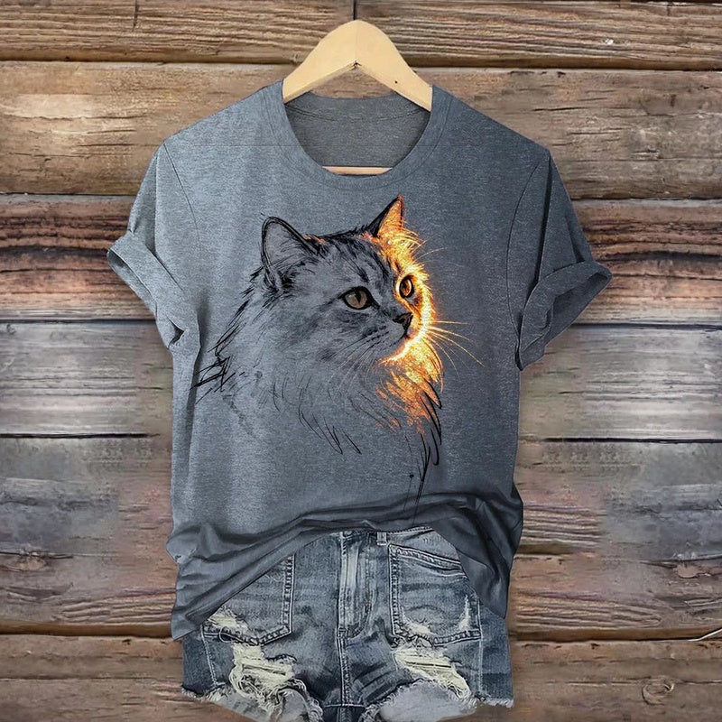 Mia™ | Casual Cat Print T-Shirt