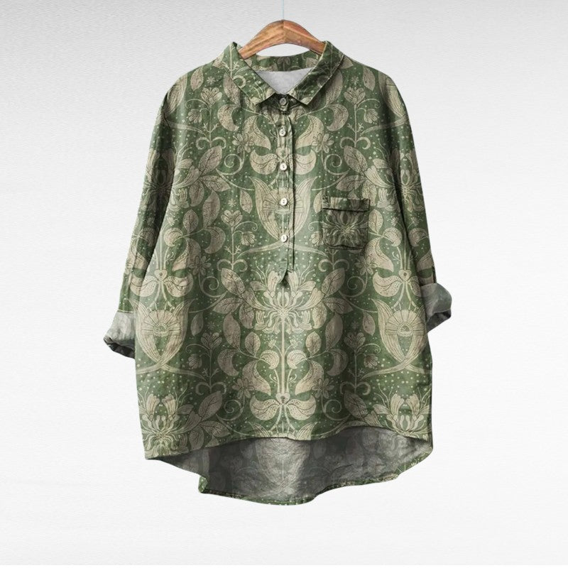 Marjolaine™ | Retro Floral Blouse
