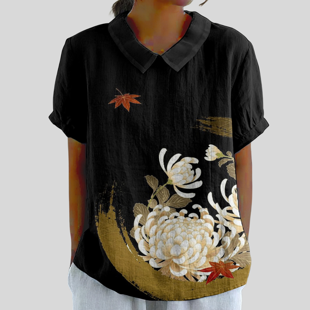 Madeleine™ | Black Floral Elegance Blouse