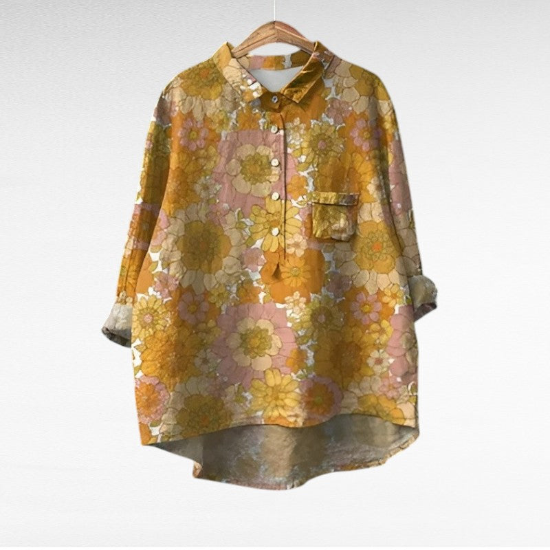 Marjolaine™ | Retro Floral Blouse