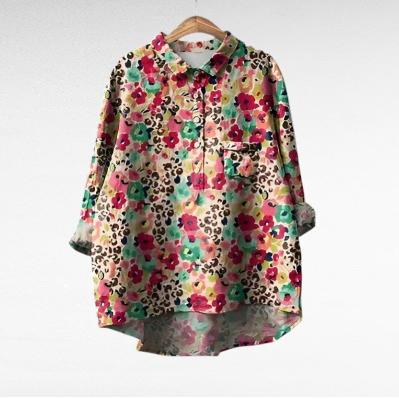 Marjolaine™ | Retro Floral Blouse