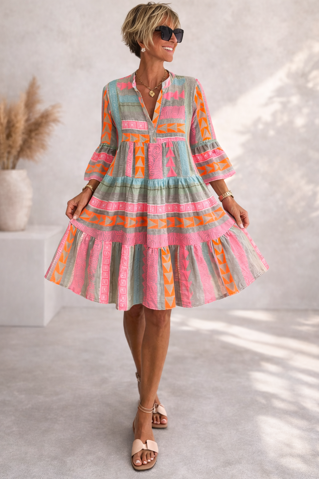 NOVA | Vibrant Midi Dress Breezy Comfort Weekend Style