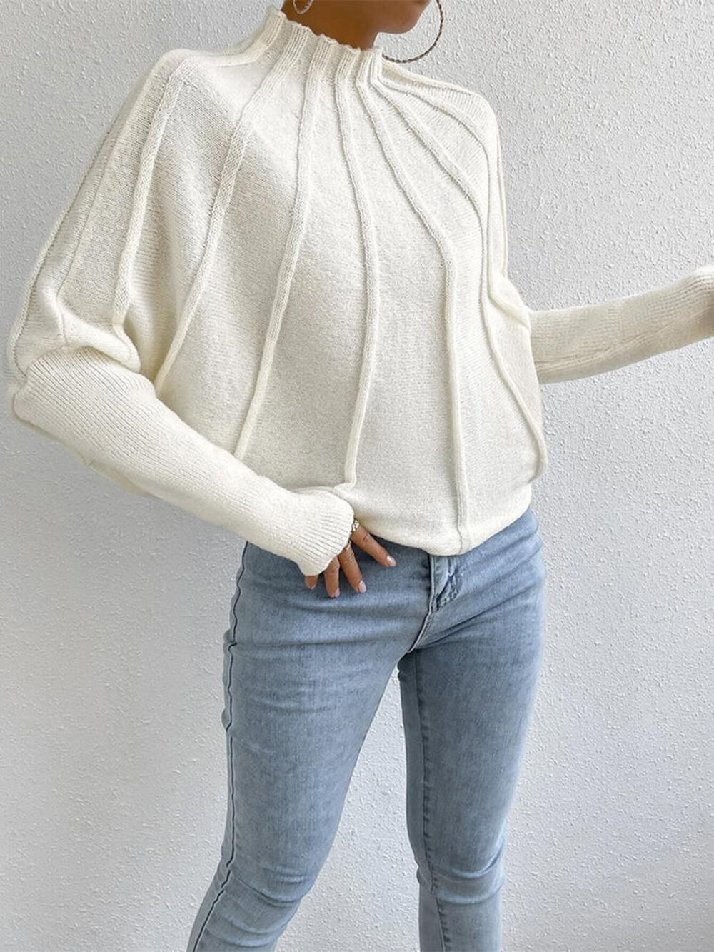 Einfacher Pulli mit Dolmanärmeln