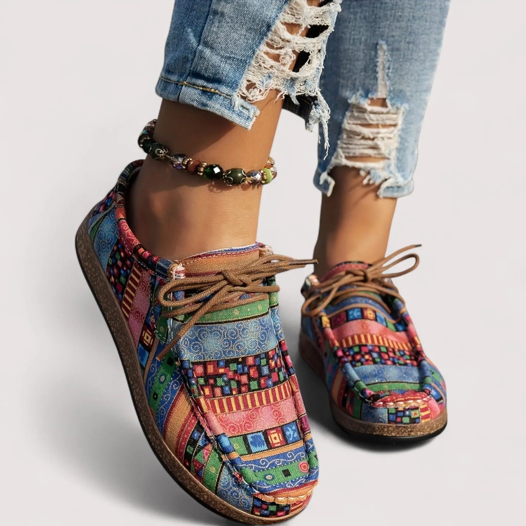 DAKOTA | Boho Lace-Up Sneakers for Artistic Everyday Style