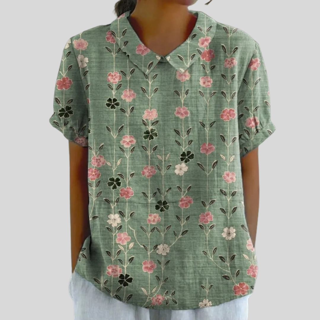 Amandine™ | Vertical Floral Blouse