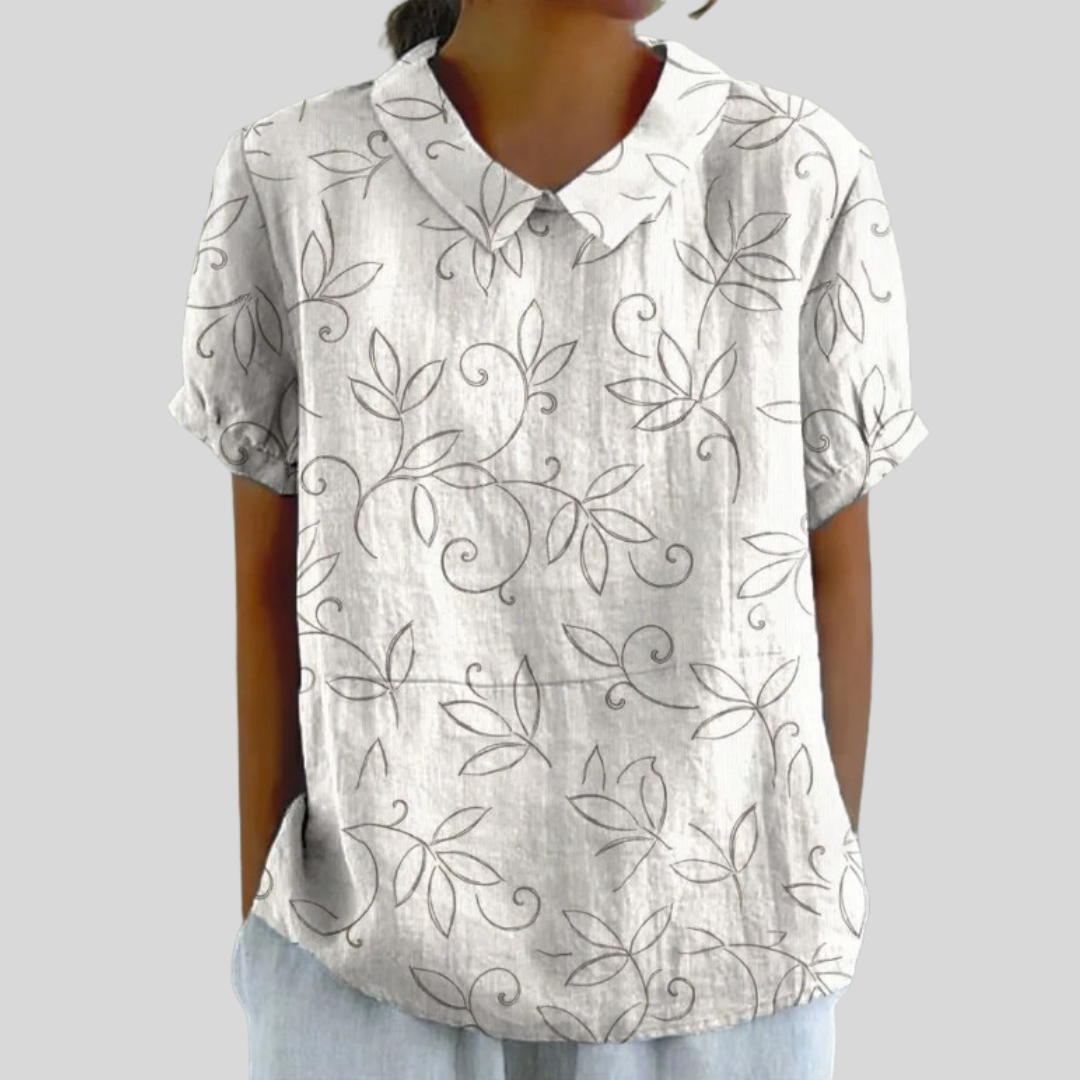 Edith™ | Minimalist Leaf Blouse