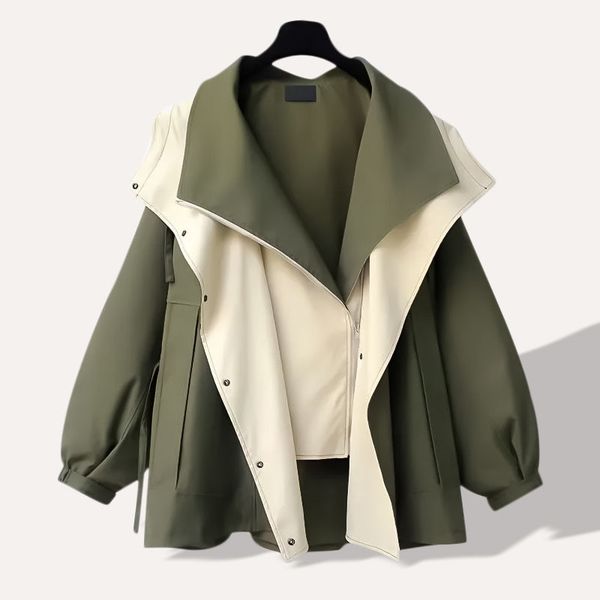 Zweifarbige wind- und wasserabweisende Jacke