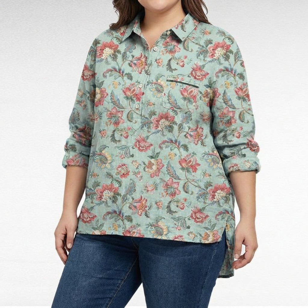 Claire™ | Elegant Summer Linen Blouse