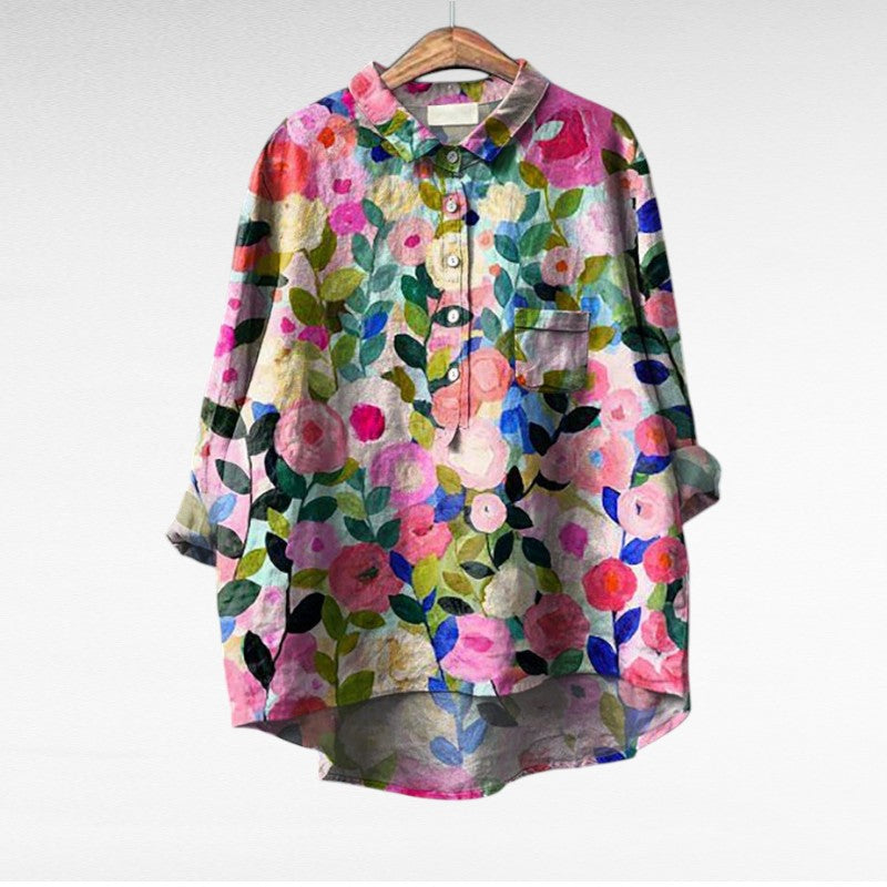 Seraphine™ | Artistic Floral Blouse