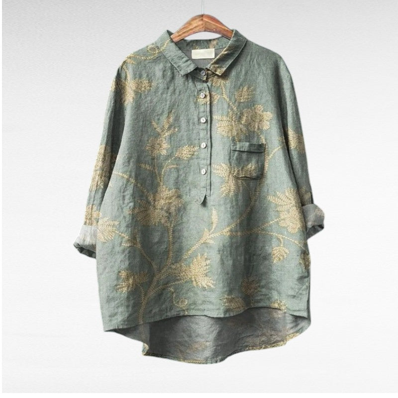 Seraphine™ | Artistic Floral Blouse