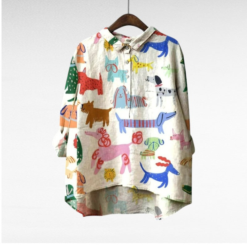 Lison™ | Playful Animal Print Blouse