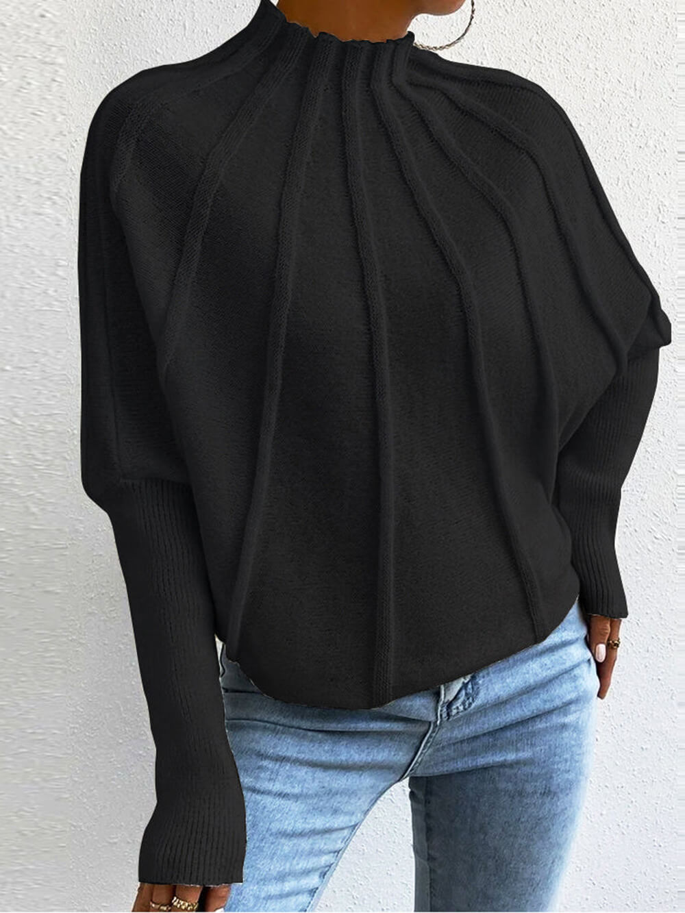 Einfacher Pulli mit Dolmanärmeln