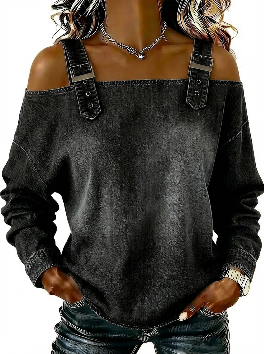 Nadege™ | Sleeveless Denim Shirt