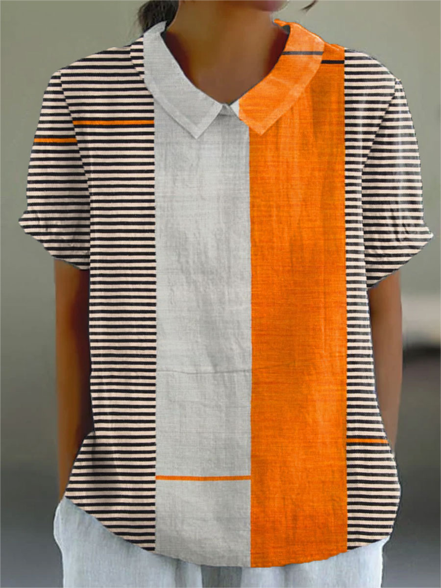 Lena™ | Striped Color Block Shirt