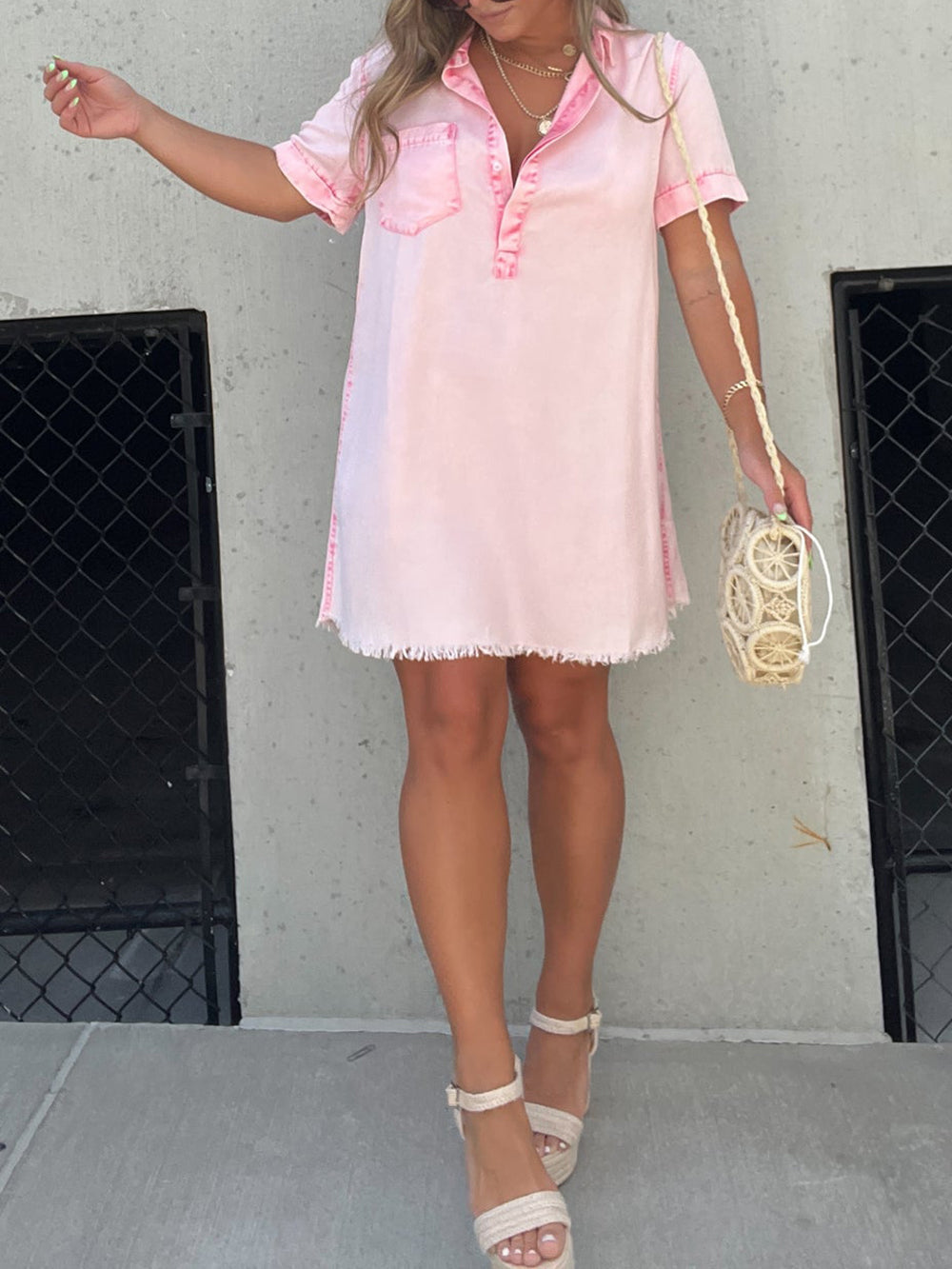 Kleid Hemdbluse Tencel Happy Ends Rosa