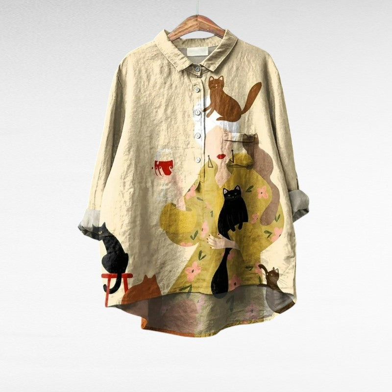 Ariane™ | Poetic Cats Blouse