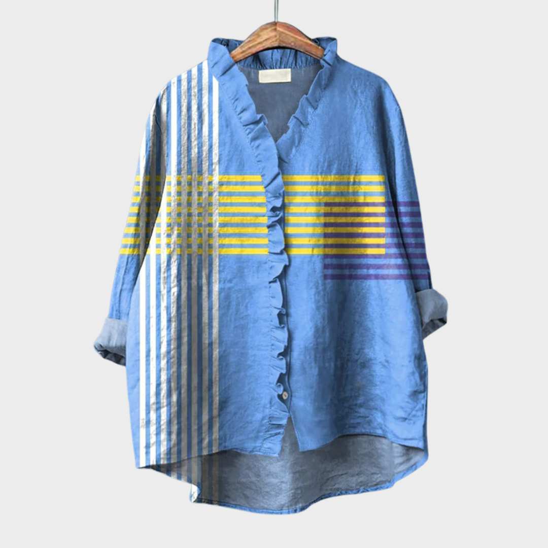 Ophelie™ | Ruffled Graphic Blouse