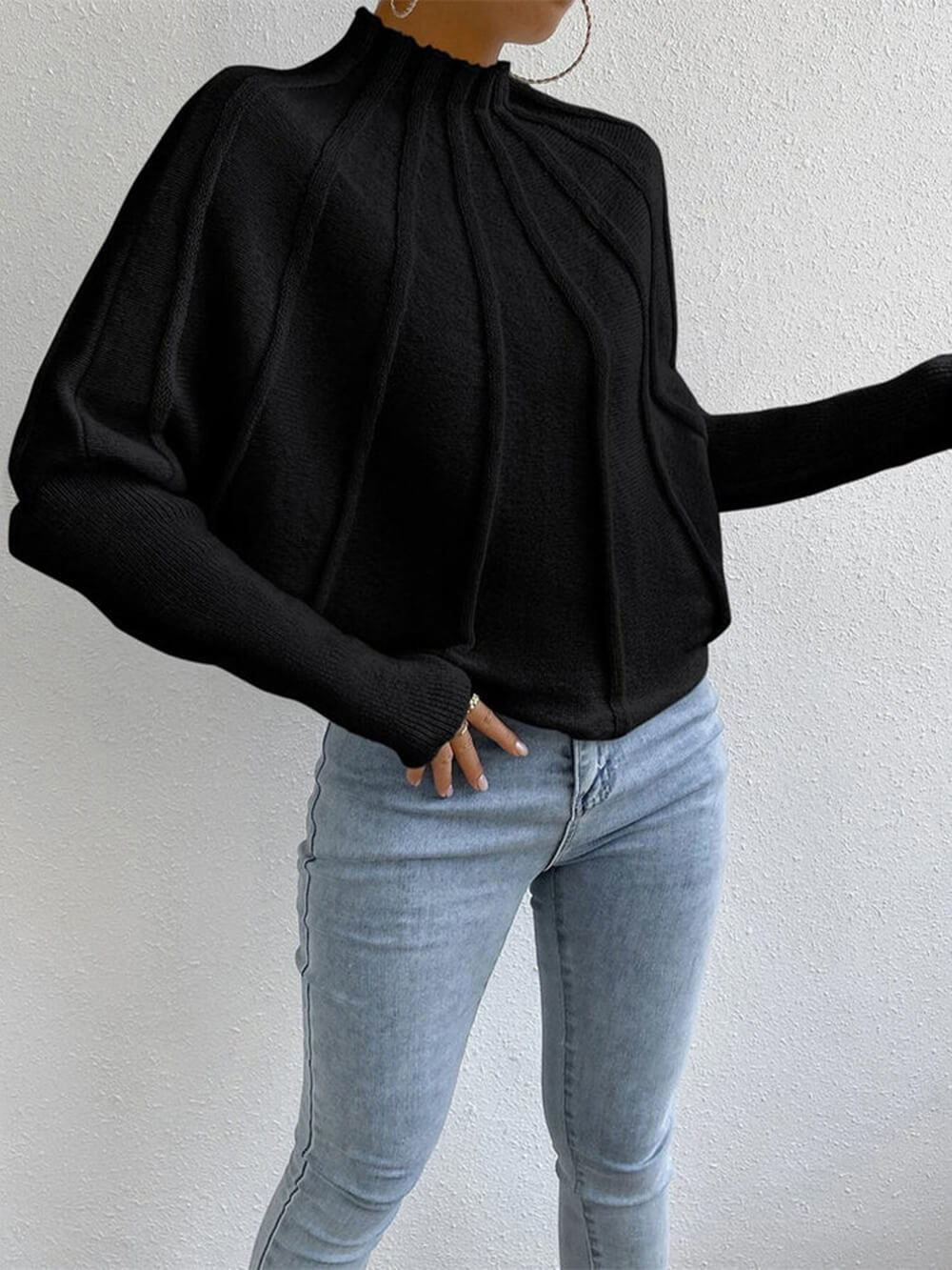 Einfacher Pulli mit Dolmanärmeln