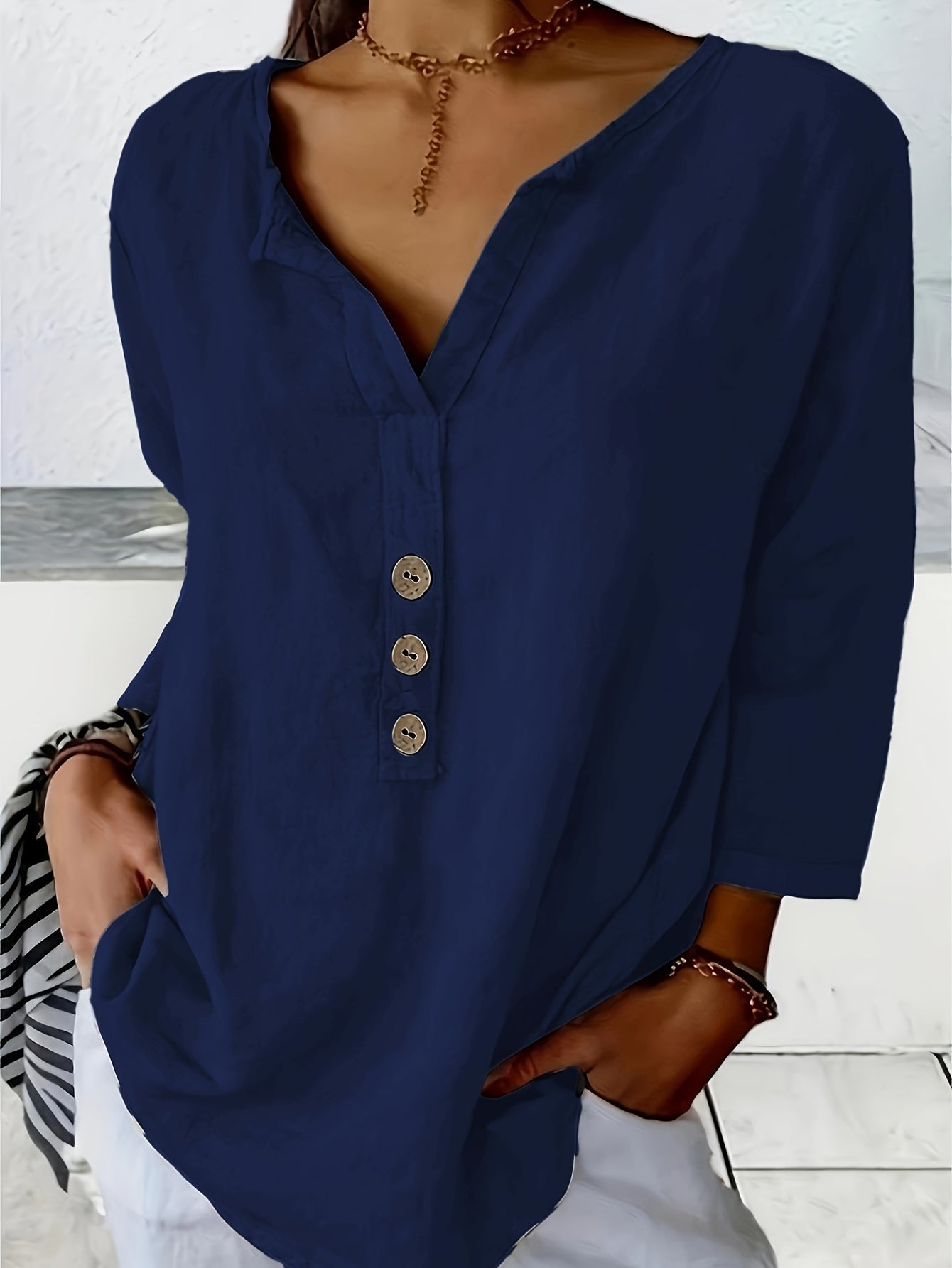 Solenya™ | Cotton-Linen Blouse