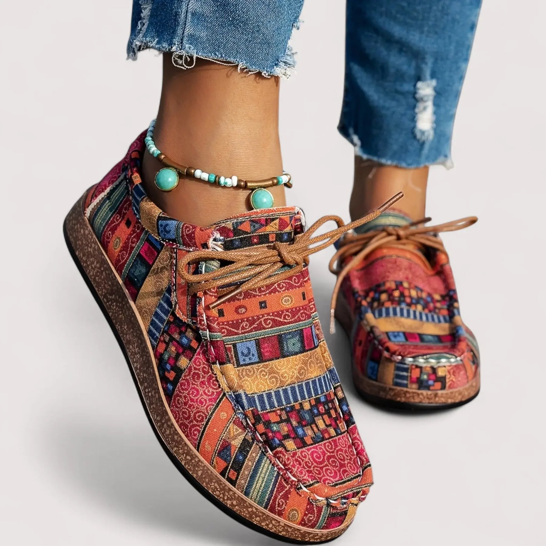 DAKOTA | Boho Lace-Up Sneakers for Artistic Everyday Style