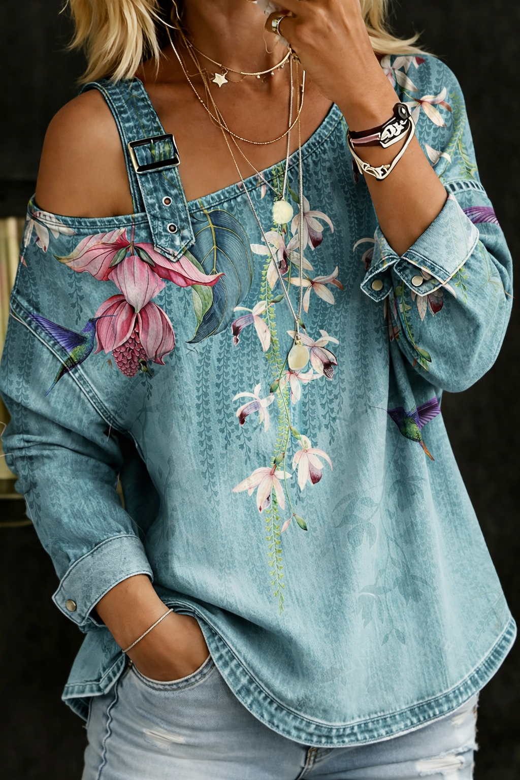 Danielle™ | Off-Shoulder Denim Top
