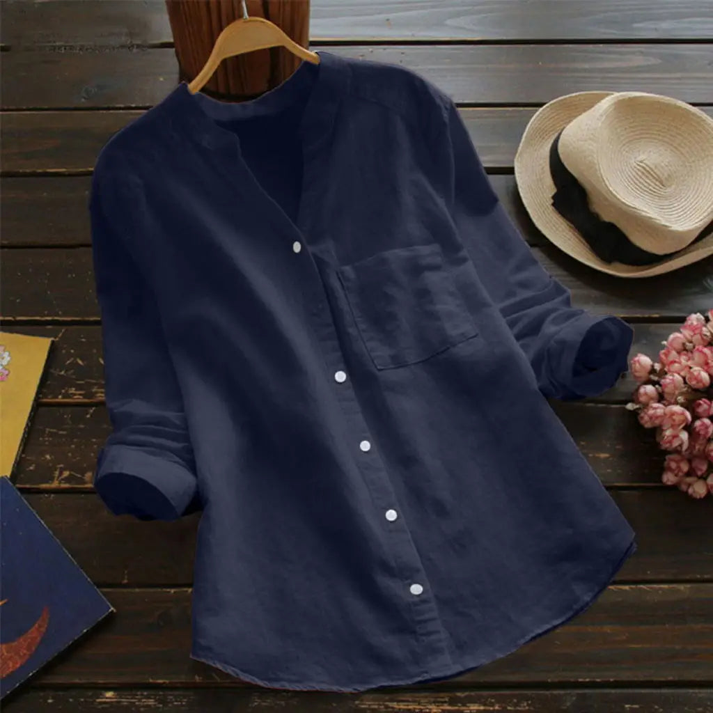 Autumn™ | Solid V-Neck Blouse