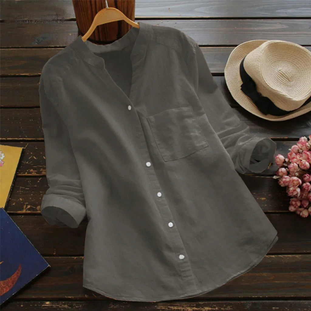 Autumn™ | Solid V-Neck Blouse