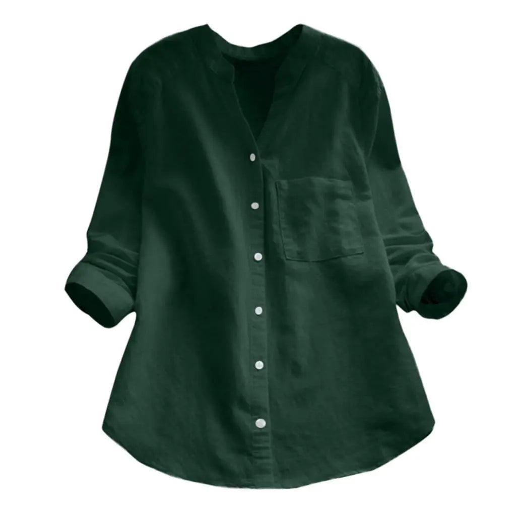 Autumn™ | Solid V-Neck Blouse