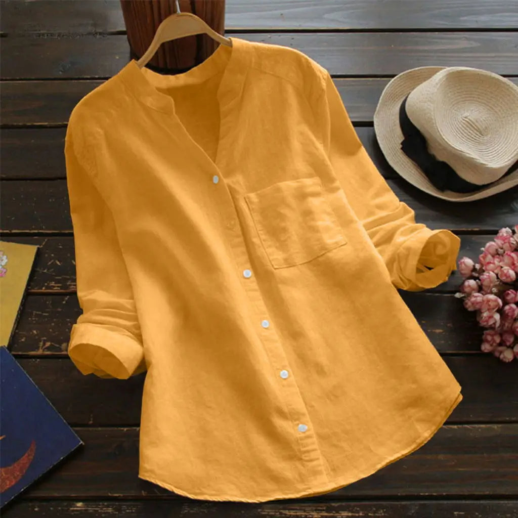 Autumn™ | Solid V-Neck Blouse