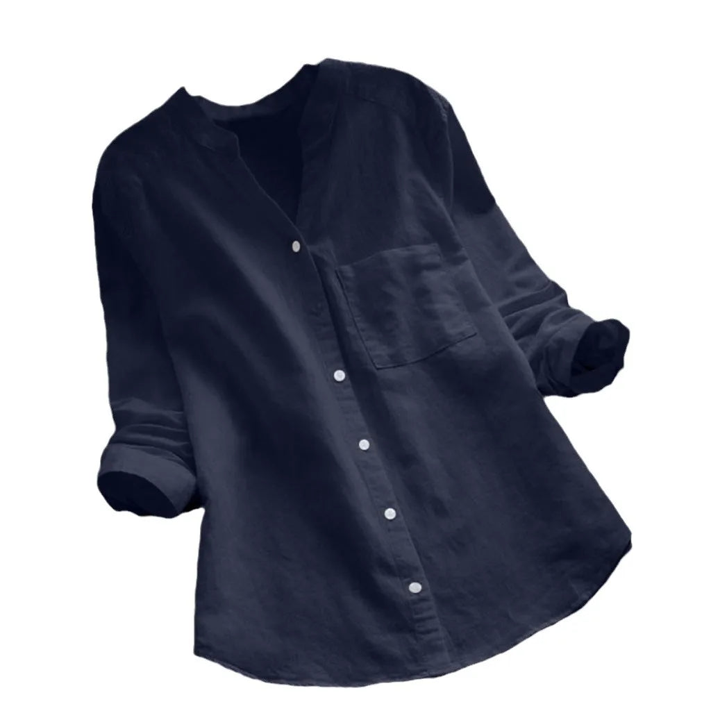 Autumn™ | Solid V-Neck Blouse