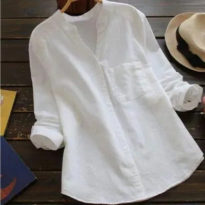 Autumn™ | Solid V-Neck Blouse