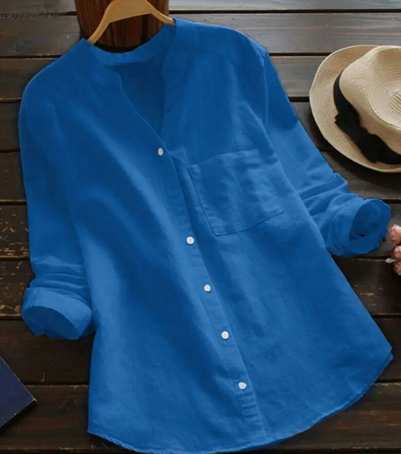 Autumn™ | Solid V-Neck Blouse