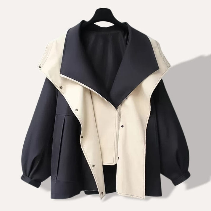 Zweifarbige wind- und wasserabweisende Jacke