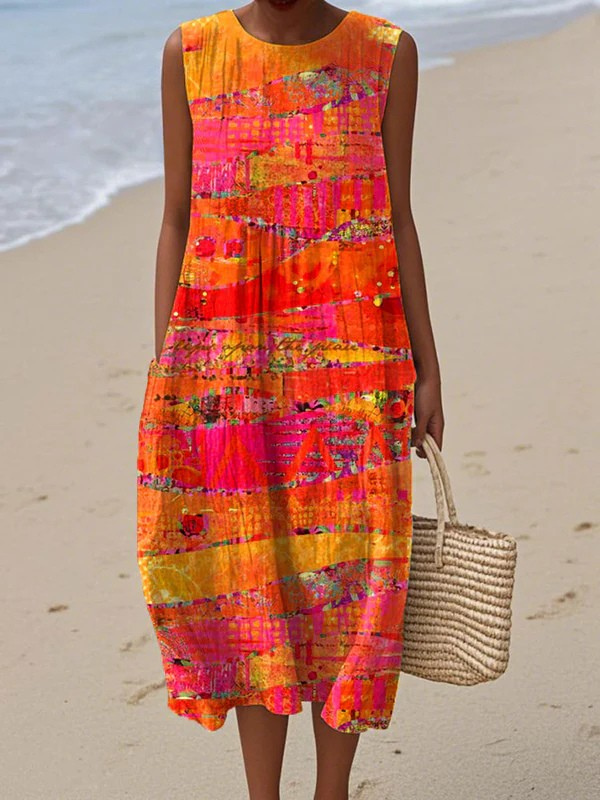 Faye | Midi Dress Sunset