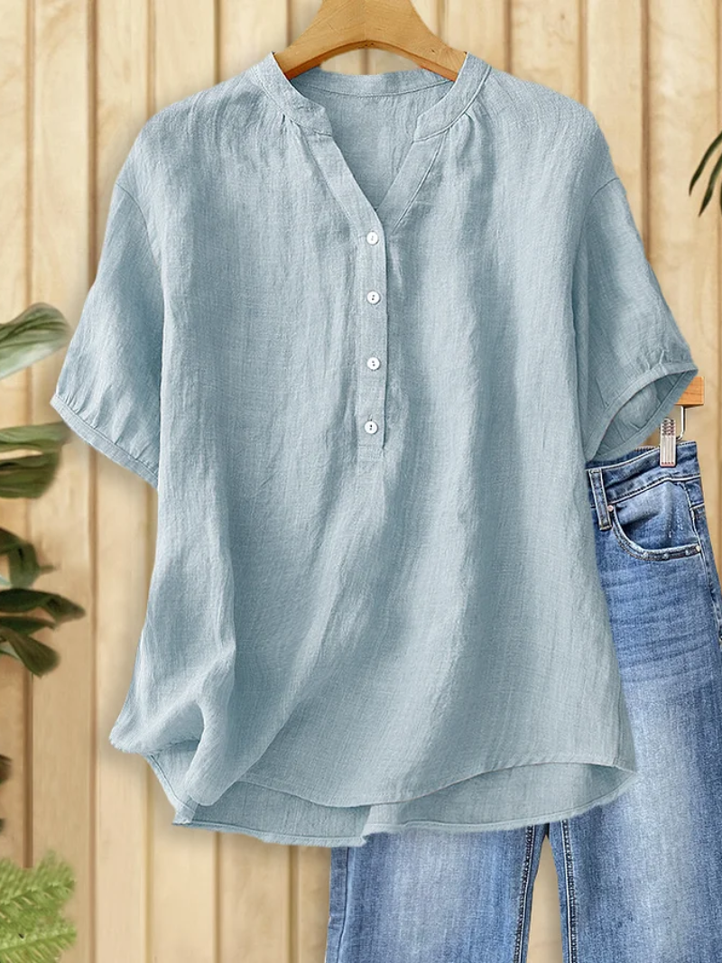 Heather™ | Clean V-Neck Blouse