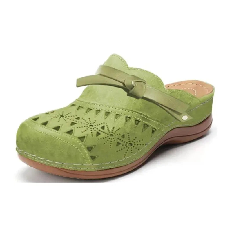 Zoey | Cutout Wedge Clogs with Bow Detail and Arch Support