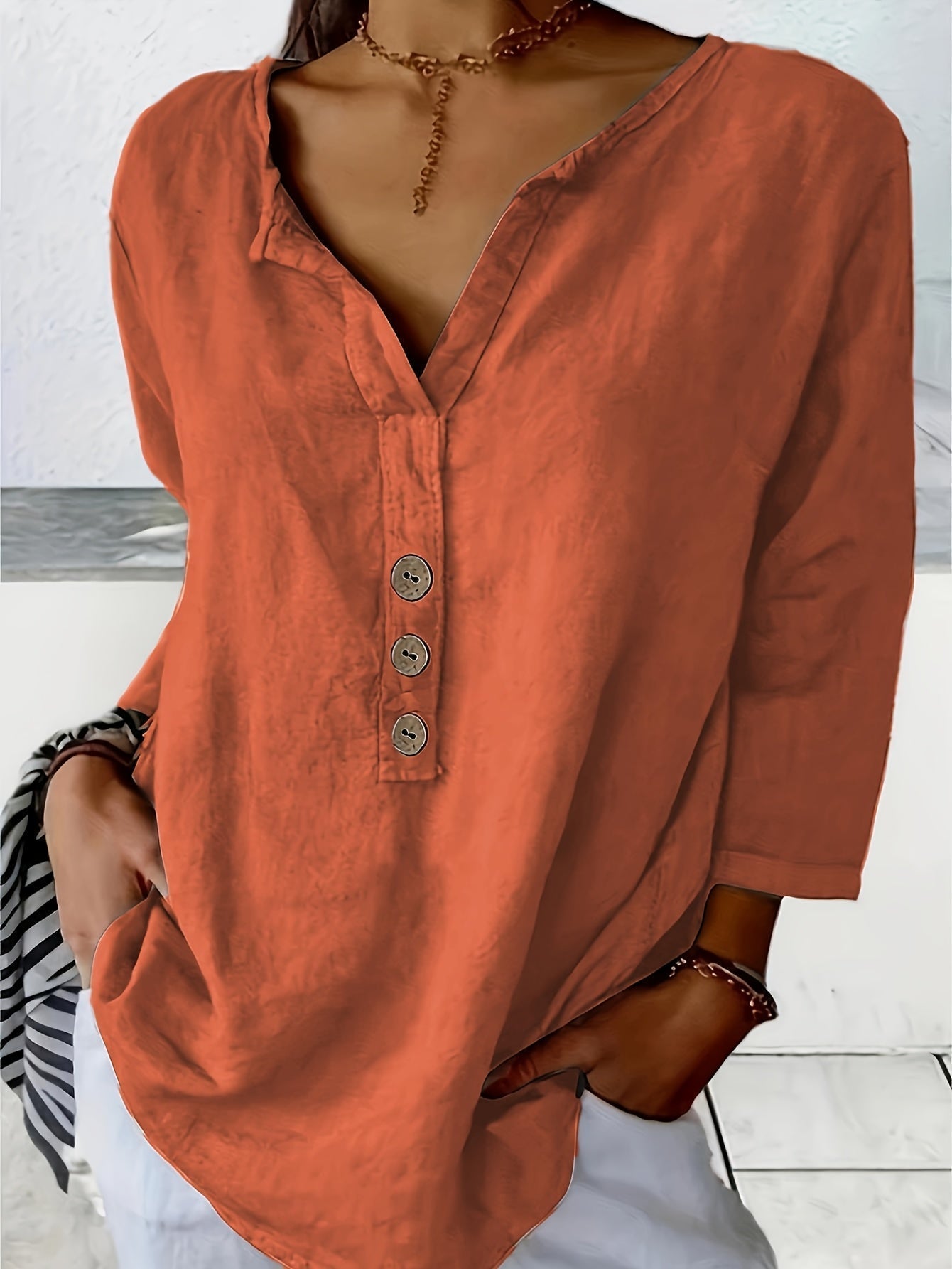 Solenya™ | Cotton-Linen Blouse