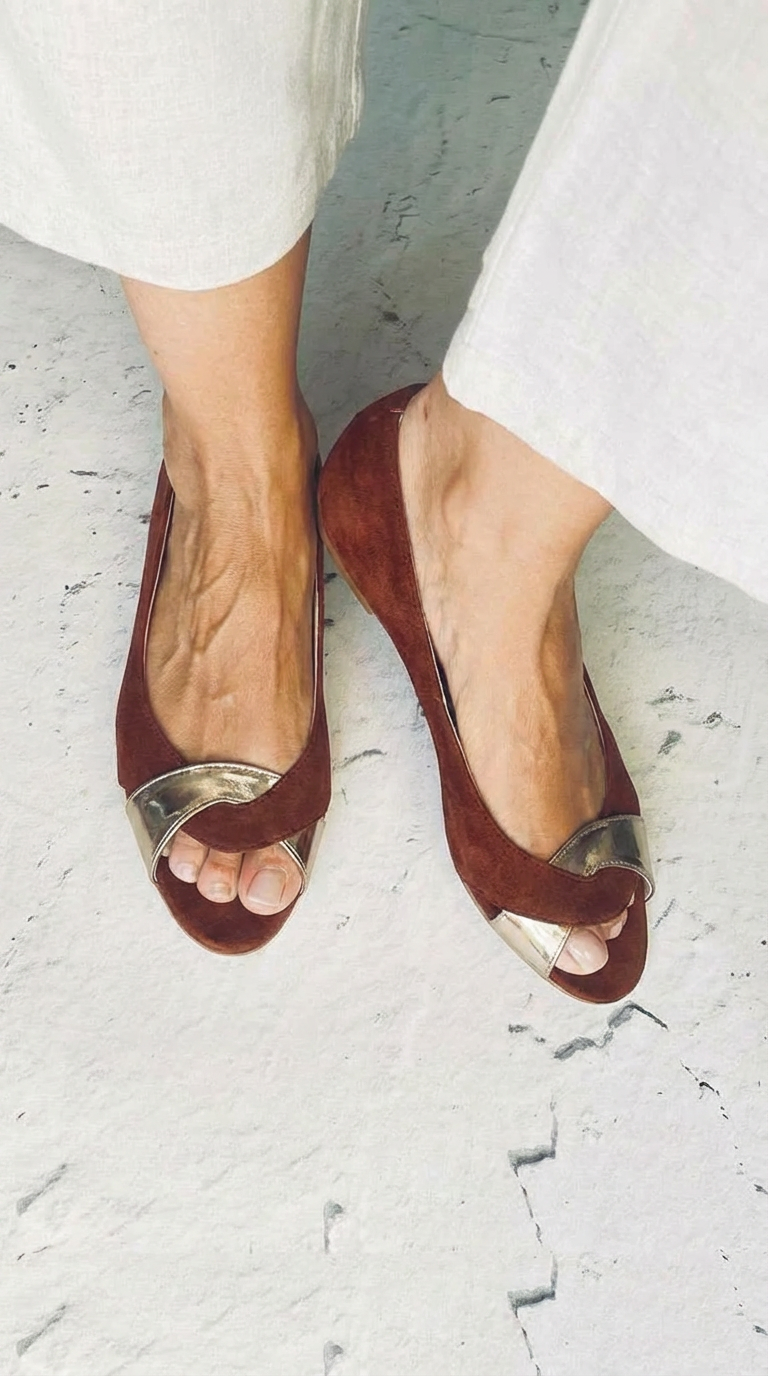 OPEN TOE SANDAL WITH METALLIC DETAIL